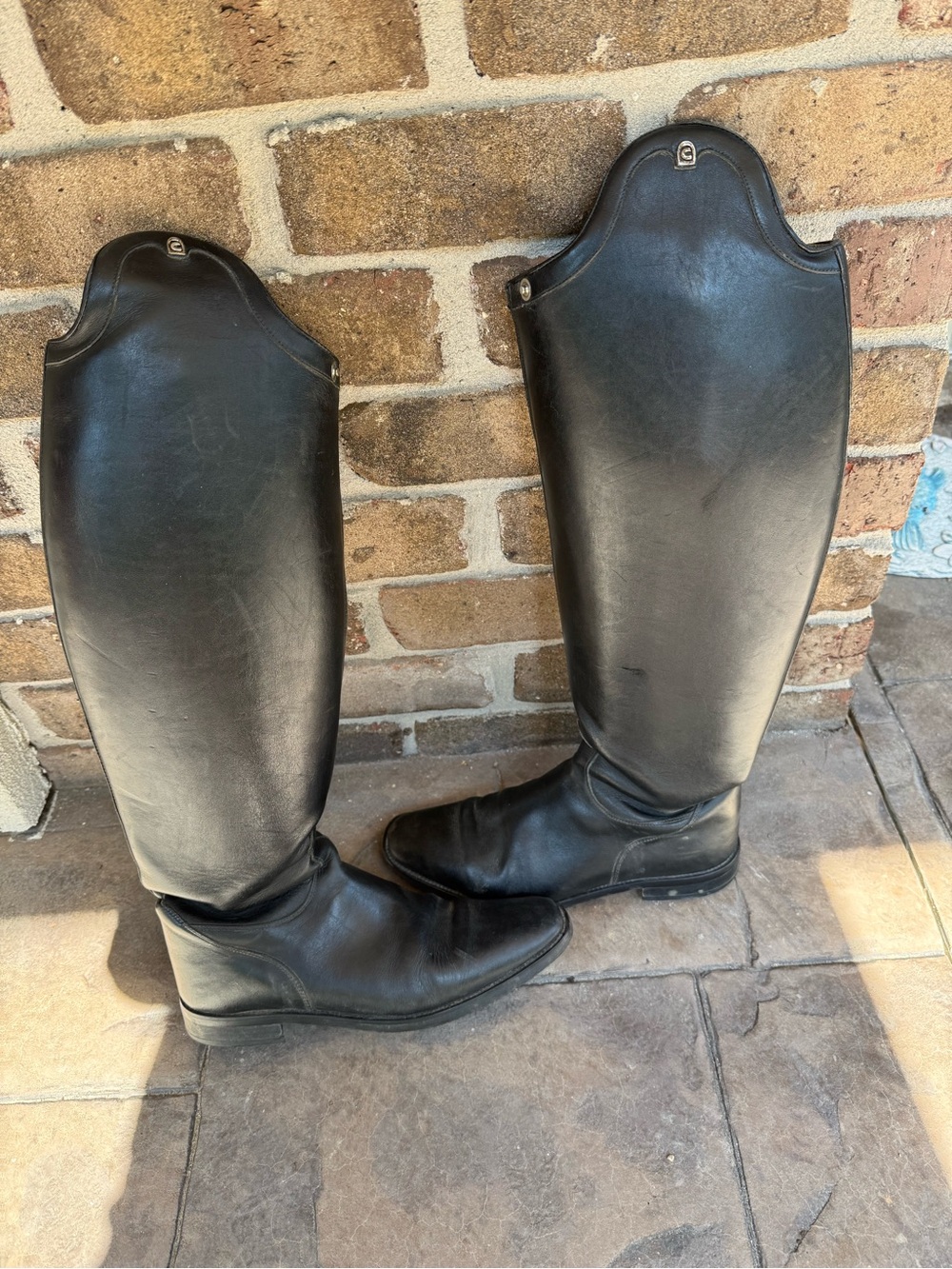 Cavallo equestrian English Black Leather Tall Riding Boots side zipped ladies 7